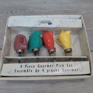 Fiesta 1998 Multi-Colored 4 Piece Gourmet Pick Set Pitchers & Coffee Carafes New
